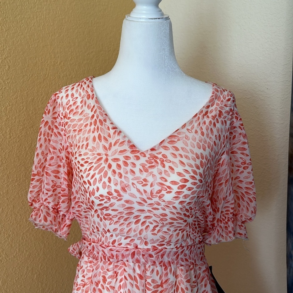 NWT Kate and Lily dress with 3 tiered hem red motif on cream Sz6 - Picture 2 of 9